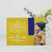 Vintages frohe Weihnachten Snowflake Foto (Stehend Vorderseite)