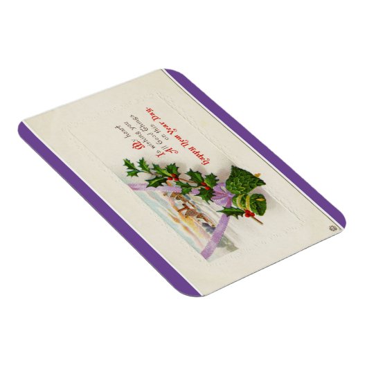 Vintages Frohes Neujahr Flexible Magnet (Rechte Seite)