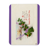 Vintages Frohes Neujahr Flexible Magnet (Vertikal)