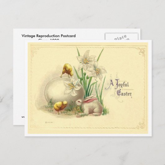 Vintages frohes Ostern Feiertagspostkarte (Vorne/Hinten)