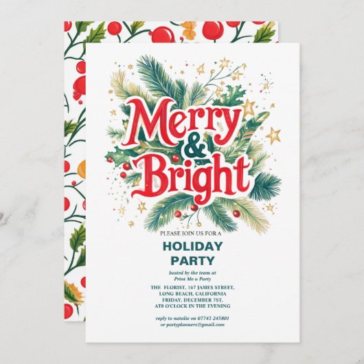 Vintages fröhliches und helles Weihnachtsfest Part (Vorne/Hinten)