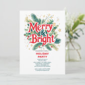 Vintages fröhliches und helles Weihnachtsfest Part (Stehend Vorderseite)