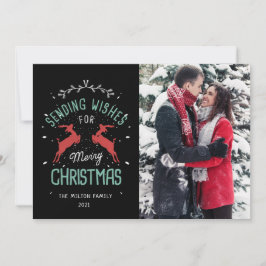 Vintages fröhliches Weihnachtsdekoratives Rindeer- Karte