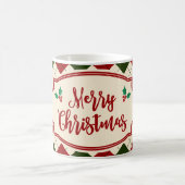 Vintages fröhliches Weihnachtsdesign Kaffeetasse (Mittel)