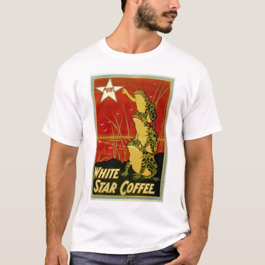 Vintages Froschkaffee-Anzeige-Shirt T-Shirt (Vorderseite)
