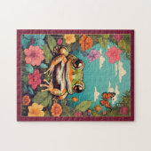 Vintages Froschpuzzle - charmantes Tier Puzzle (Horizontal)