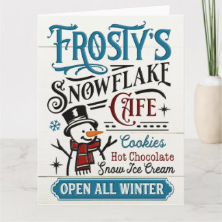 Vintages Frosty's Snowflake Café Karte