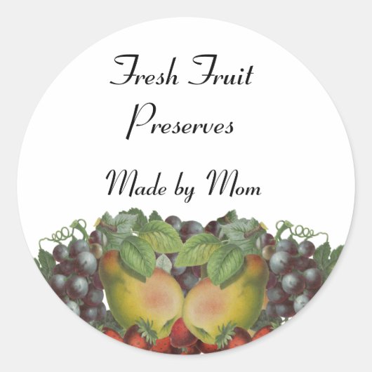 Vintages Fruchtbenutzerdefiniertes Canning-Etikett Runder Aufkleber (Vorderseite)