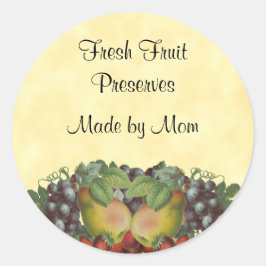 Vintages Fruchtbenutzerdefiniertes Canning-Etikett Runder Aufkleber