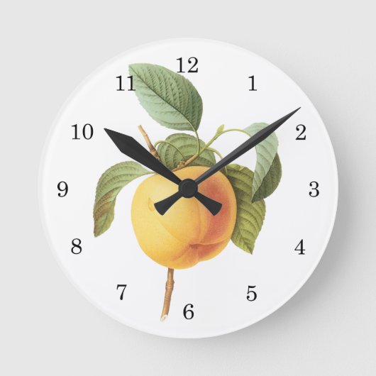 Vintages Fruchtfutter, Calville Apple von Redoute Runde Wanduhr (Vorderseite)