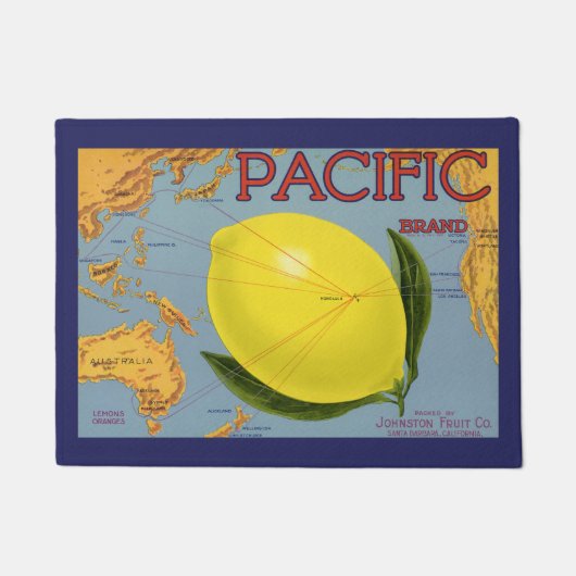 Vintages Fruchtkäfigetikett Fußmatte (Vorderseite)