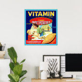Vintages Fruchtkäfigetikett Poster (Heimbüro)