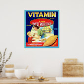 Vintages Fruchtkäfigetikett Poster (Küche)