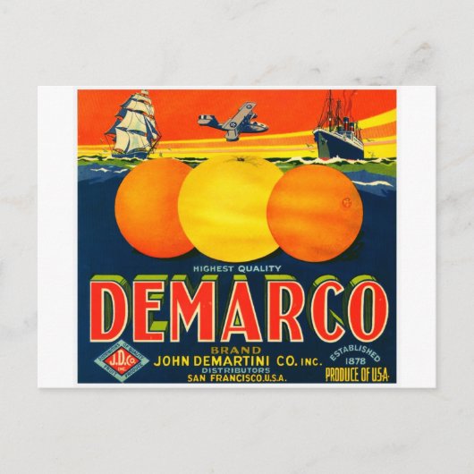 Vintages Fruchtkäfigetikett Postkarte (Vorderseite)