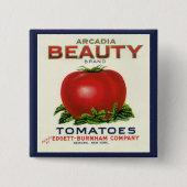 Vintages Fruchtkäseletikett, Arcadia Schönheitspfl Button (Vorderseite)