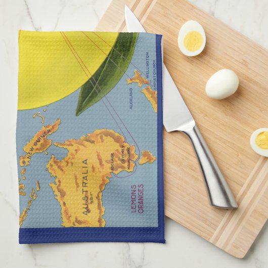 Vintages Fruchtkäseretikett Geschirrtuch (Viertel Falte)