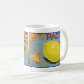 Vintages Fruchtkäseretikett Kaffeetasse (VorderseiteRechts)