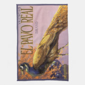 Vintages Fruchtkasten-Label Kunst, Dichtung und Mu Geschirrtuch (Vertikal)