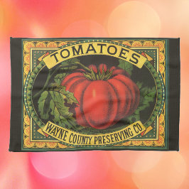 Vintages Fruchtkorb-Etikett Art, Wayne Co Tomaten Geschirrtuch