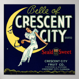 Vintages Fruchtkorb-Etikett Poster