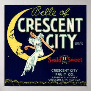 Vintages Fruchtkorb-Etikett Poster