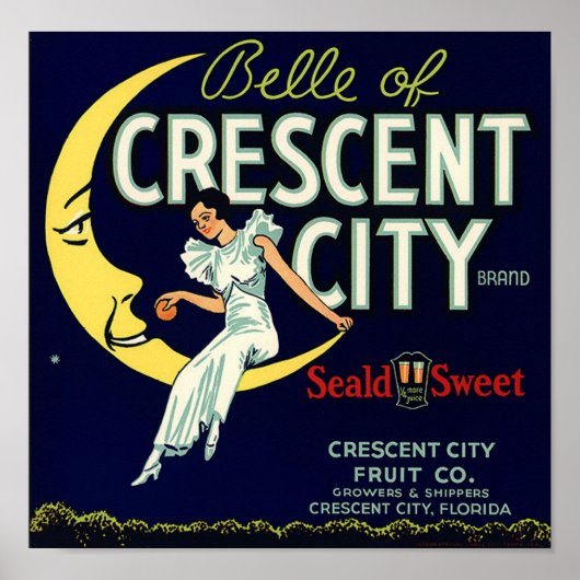 Vintages Fruchtkorb-Etikett Poster (Vorne)