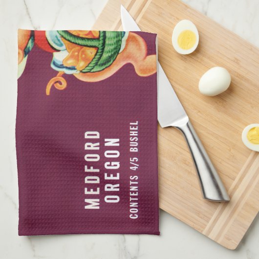 Vintages Fruchtkorb Geschirrtuch (Viertel Falte)