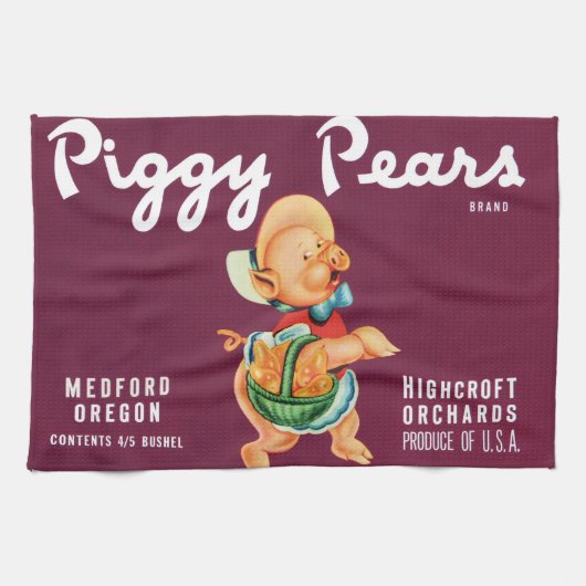 Vintages Fruchtkorb Geschirrtuch (Horizontal)