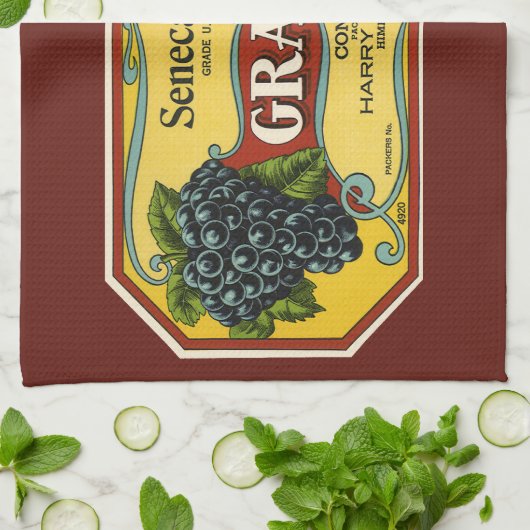 Vintages Fruchtkorb Geschirrtuch (Gefaltet)