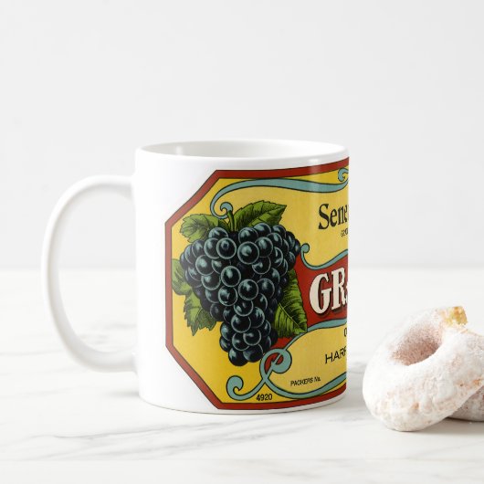 Vintages Fruchtkorb Kaffeetasse (Mit Donut)