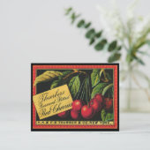 Vintages Fruchtkorb-Label Kunst, Baumkirschen (Stehend Vorderseite)