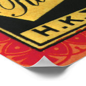 Vintages Fruchtkorb-Label Kunst, Baumkirschen Poster (Ecke)