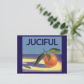 Vintages Fruchtkorb-Label Kunst, Juzious Orangen (Stehend Vorderseite)