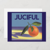 Vintages Fruchtkorb-Label Kunst, Juzious Orangen (Vorne/Hinten)