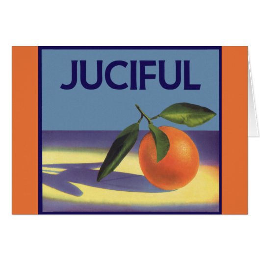 Vintages Fruchtkorb-Label Kunst, Juzious Orangen (Vorderseite (Horizontal))