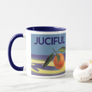 Vintages Fruchtkorb-Label Kunst, Juzious Orangen Tasse
