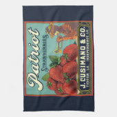 Vintages Fruchtkorb-Siegel Art Patriot Erdbeeren Geschirrtuch (Vertikal)