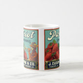 Vintages Fruchtkorb-Siegel Art Patriot Erdbeeren Kaffeetasse (Mittel)