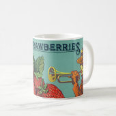 Vintages Fruchtkorb-Siegel Art Patriot Erdbeeren Kaffeetasse (VorderseiteRechts)