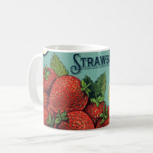 Vintages Fruchtkorb-Siegel Art Patriot Erdbeeren Kaffeetasse
