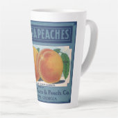 Vintages Fruchtkornlabel Art, Georgia Pfirsiche Milchtasse (Rechte Ecke)