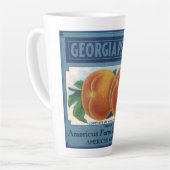 Vintages Fruchtkornlabel Art, Georgia Pfirsiche Milchtasse (Linke Ecke)