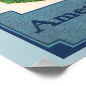 Vintages Fruchtkornlabel Art, Georgia Pfirsiche Poster (Ecke)