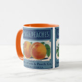 Vintages Fruchtkornlabel Art, Georgia Pfirsiche Tasse (Vorderseite Links)
