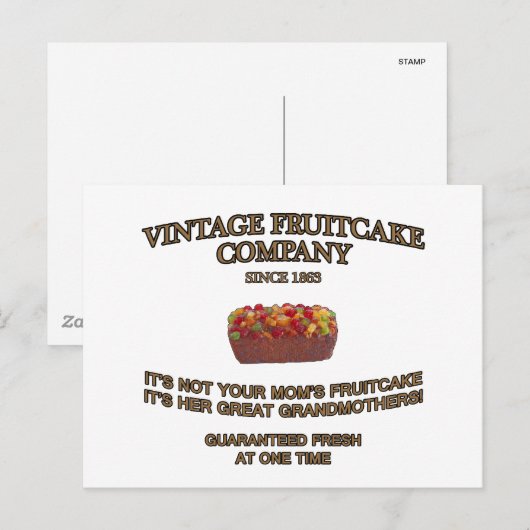 Vintages Fruchtkuchen Postkarte (Vorne/Hinten)