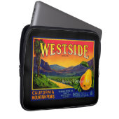 Vintages Fruchtlabel "California Pears" Laptopschutzhülle (Vorne Rechts)