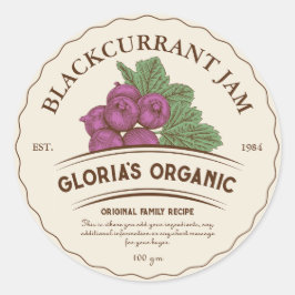 Vintages Fruchtmark-Etikett für schwarzen Johannis Runder Aufkleber