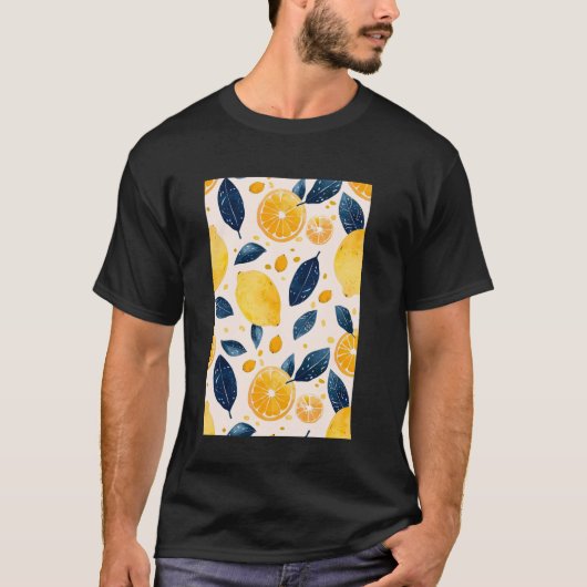 Vintages Fruchtmuster Art Lemon 3 T-Shirt (Vorderseite)