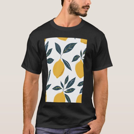 Vintages Fruchtmuster Art Lemon T-Shirt (Vorderseite)