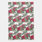 Vintages Fruchtmuster aus Rot und Weiß Niedlich Geschirrtuch (Vertikal)